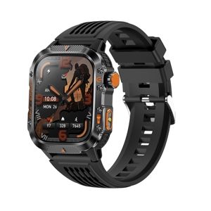 Montre connectée GPS DF HT36 noire avec lampe torche LED, écran HD, appels Bluetooth, surveillance de la fréquence cardiaque, de l'oxygène sanguin et de la santé, montre connectée sportive - Product Image 3