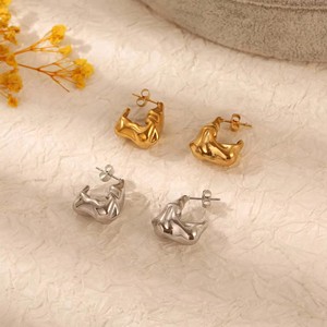 Boucles d'oreilles classiques en acier inoxydable 316L plaqué or PVD, sans soudure, best-seller, bijoux personnalisés, cadeau de Noël, finition soignée - Product Image 4
