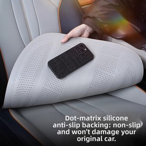 Cojín de Asiento de Coche de Una Sola Pieza de Gamuza con Ventilación Refrescante para Verano, Relleno de Algodón, Estilo Minimalista, Universal para el Asiento del Conductor - Product Image 4
