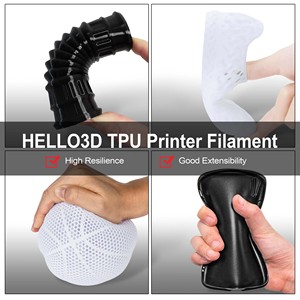 เส้นใยพิมพ์ 3 มิติ HELLO3D Rainbow TPU ขนาด 1.75 มม. วัสดุพิมพ์ 3 มิติแบบยืดหยุ่น น้ำหนัก 0.8 กก. คุณภาพสูง FDM ความแข็ง 85A-95A สำหรับการพิมพ์ 210-230 องศา - Product Image 4