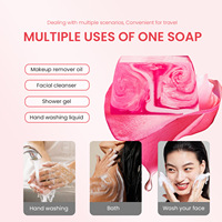 Jabón Artesanal en Barra con Extracto de Rosa, Manteca de Karité y Aceite de Coco, Suave, Iluminador, para Piel Sensible, Etiqueta OEM, Venta al Por Mayor