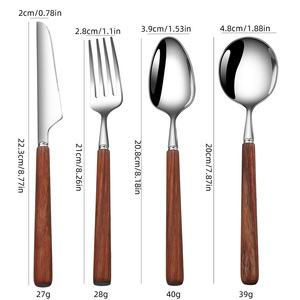 Thép không gỉ dao kéo nhà bếp dao nĩa muỗng gỗ xử lý <span class=keywords><strong>Flatware</strong></span> <span class=keywords><strong>Set</strong></span> jogo de talheres inox - Product Image 2