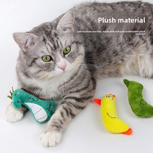 Jouet interactif pour chat en forme d'animal de dessin animé, jouet amusant à pousser et à mâcher pour chats - Product Image 2