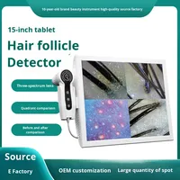 Factory 15 Inch 4-Grid HD Trichoscope Hair Scalp Detection Device 50x-200x Magnification Scalp Analyzer Machine for Salon