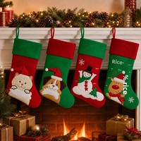 Chaussette de Noël, sac cadeau, décorations de chaussettes de Noël transfrontalières pour animaux de compagnie, bonhomme de neige, pendentifs pour sapin de Noël, chaussettes bonhomme de neige et renne