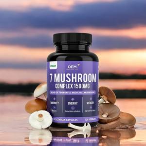 7 in 1 Cordyceps Sinensis Chaga kapsul suplemen Reishi kapsul jamur ekor Turki Shiitake singa kapsul jamur - Product Image 2