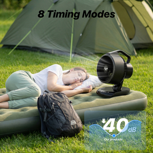 Ventilateurs portables de camping à batterie 5 vitesses, ventilateurs de camping rechargeables avec télécommande et lumières LED - Product Image 5
