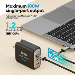 <span class=keywords><strong>Moins</strong></span> <span class=keywords><strong>cher</strong></span> 100W Gan USB C chargeur rapide Type C PD adaptateur d'alimentation de charge pour Macbook Ipad Iphone <span class=keywords><strong>Samsung</strong></span> Galaxy Dell ordinateur <span class=keywords><strong>portable</strong></span> - Product Image 3
