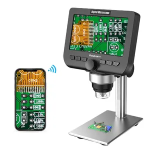 ALEEZI 317 Microscópio Digital 2MP 1000X Wi-Fi Sem Fio Com Tela IPS de 4.3 polegadas Suporte de Metal