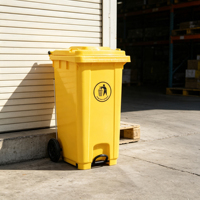 Conteneur à déchets en plastique robuste inclinable à 360° avec roues pour la collecte et l'élimination des déchets commerciaux