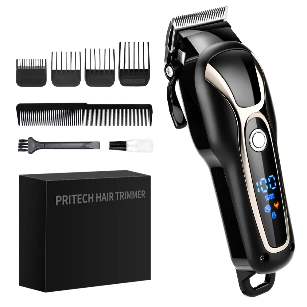 LED Display hair Clipper Cordless Barber Professional Rechargeable Electric Beard Hair Cut Trimmer For Men