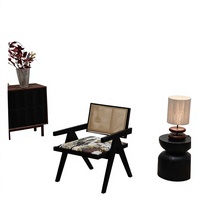 Fauteuil de salle à manger en bois massif de style mid-century avec revêtement en tissu pour hôtels et restaurants, fabriqué en Chine