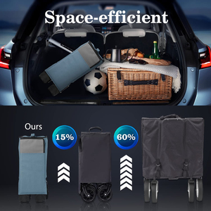 Chariot pliable Offre Spéciale en usine avec capacité de charge de 330 lb. Chariot de jardin polyvalent pliable avec grandes roues de plage tout-terrain - Product Image 4