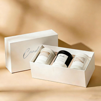 Boîte rigide magnétique réutilisable de luxe, boîte cadeau avec logo personnalisé, doublure en éponge, fermeture magnétique, matériaux recyclés, bougie, parfum, cosmétique