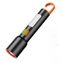 Lampe torche puissante en alliage d'aluminium rechargeable, rétractable, étanche, 3000 lumens, portée du faisceau 400-500 m, mise au point réglable