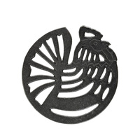 Dessous de plat en métal de décoration de coq en fonte fabriqué à la main