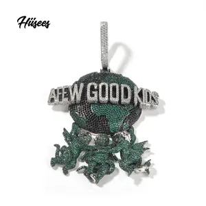 Hip hop steampunk angel earth pendants colorful cz A FEW GOOD KIDS necklace design for boys