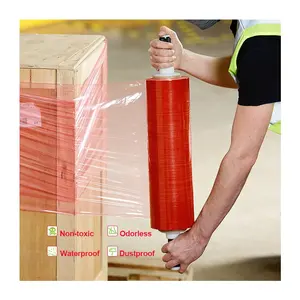 Factory Price Red Color Cast LLDPE Shrink Wrap Transparent Pallet Stretch Film