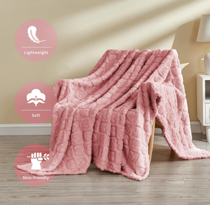 Mantas Tejidas con Diseño a Cuadros de Corazones, Suaves y Afelpadas, 100% Poliéster, Lavables a Máquina, para Todas las Temporadas, Regalo para Mamá y Amigas - Product Image 4