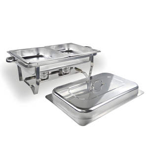 Faltbarer Rahmen Food Pan Kraftstoff halter Deckel Edelstahl Buffet Server und Wärmer für Hotel & Restaurant Bankette & Hochzeiten - Product Image 5