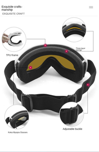 2024 יוניסקס לשכבה כפולה נגד ערפל סקי משקפי זכוכית כדורי גליליים עדשה כדורית גלילית מסגרת מחשב מסגרת ורוד כתום לבן/אדום/כסף - Product Image 5