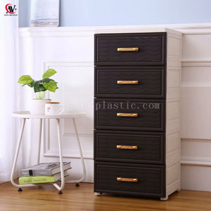 39*32*85CM 5 Storage <strong>Drawer</strong> Rolling Cart Organizer Plastic Unit <strong>on</strong> <strong>Wheels</strong> Narrow Slim - Product Image 6