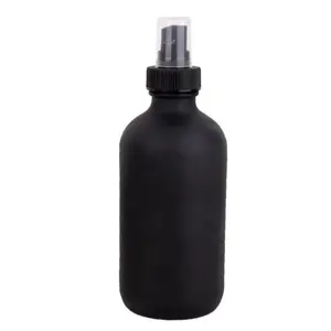 Großhandel Kostenlose Proben 120ml Matt Schwarz 4 Unzen Glas gefrostete Parfüm flasche mit Pump Spray Cap