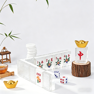 Modern Scallop Design Acrylic American Mahjong Rack Magnetic Pusher Luxury Plastic Magnetic Mah Jong Holder Poker <b>Entertainment</b> - Product Image 2