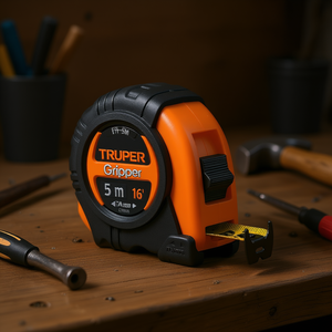 Cinta Métrica Autoenrollable Truper Gripper de 5 Metros con Retorno Automático de la Cuchilla, Bloqueo de Botón, Cuchilla de Acero de Alta Visibilidad, ABS y Acero - Product Image 2