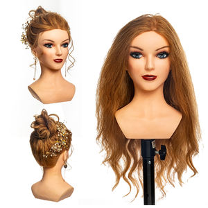 Cabeza <span class=keywords><strong>de</strong></span> entrenamiento <span class=keywords><strong>de</strong></span> cosmetología J02, maniquí <span class=keywords><strong>de</strong></span> pelo humano personalizado, peluquería, cabeza <span class=keywords><strong>de</strong></span> entrenamiento - Product Image 1