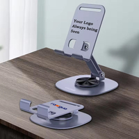 Support de téléphone portable pliable Ranguo, logo personnalisé gravé au laser, entièrement en métal, rotation à 360°, design moderne personnalisé, cadeaux promotionnels
