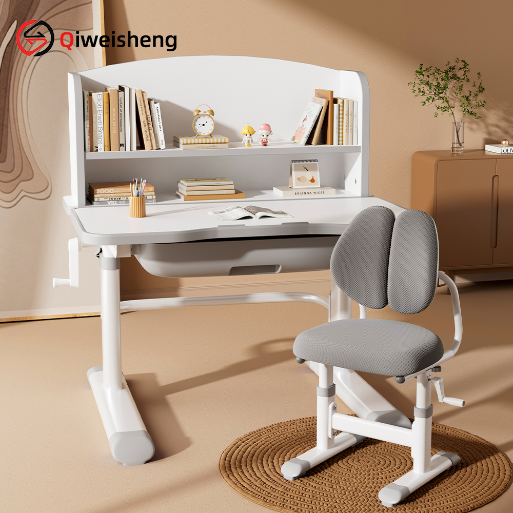 Kids Desk And Chair Set Height Adjustable - Ergonomic Study Desk With Storage
