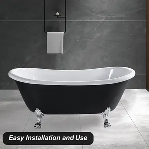 Minimalist Woodbridge 71 freestanding 60x30 soaker 2 sided alcove tub with place it interior