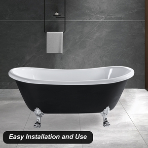 Moderna Bañera Acrílica Independiente con Desagüe, Ecológica, para Uso en Hoteles, Tamaño 60x30, Diseño de Dos Lados con Alcove - Product Image 1