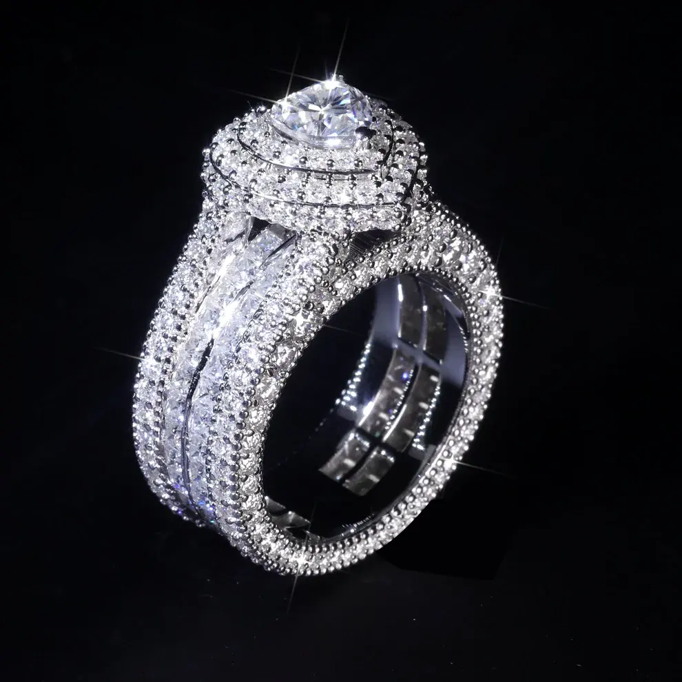 Moda 18K oro Moissanite joyería fina personalizado Campeonato Hip Hop diamante VVS Moissanite anillo