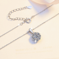 Bijoux fins élégant 0.5ct VVs1 Moissanite S925 en argent Sterling mode fleur pendentif collier cadeau accessoires de dames