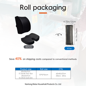 Coussin de siège et oreiller <span class=keywords><strong>lombaire</strong></span> en mousse à mémoire de forme à rebond lent, ergonomique et polyvalent pour le bureau, soulage la pression du coccyx - Product Image 4