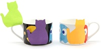 Chat Trombones et Silhouette En Forme De Chat Ensemble de Notes Autocollantes Bureau Accessoires De Bureau