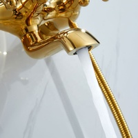Luxueux Style européen laiton brillant couleur or traditionnel britannique mural ensemble de douche unique Jet Rain pour une utilisation en hôtel