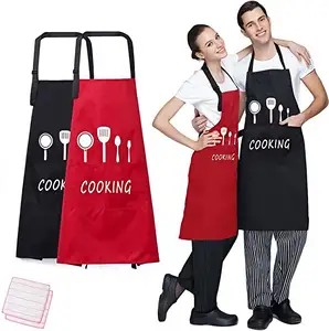 Personalização Restaurante Cozinha Personalizado Cozinhar Avental Impressão Cozinheiro Avental De Algodão Com Alça Ajustável