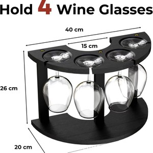 Wooden <b>Desktop</b> Wine Glass Rack 5-9 Stemware Capacity Hanging Storage Living Room Display Rack - Product Image 4