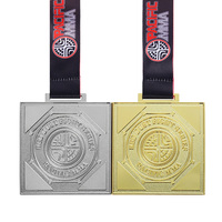 Médailles Métalliques Personnalisées avec Gravure, Plaqué Or et Argent, Série Flat KBD Dust Fight, Médaille de Jeu MMA, Médaille de Course