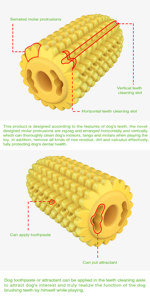 Juguete de Maíz para Perros, Palitos para Limpiar los Dientes, Nudos de Maíz para Perros Medianos y Grandes - Product Image 3