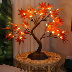 ไฟต้นไม้รูปใบเมเปิ้ล 36LED ขายส่ง, โคมไฟตกแต่งโต๊ะรูปตั<span class=keywords><strong>ว</strong></span> Z กิ่งสีน้ำตาล พร้อมฐานทรงกลมหรือทรงสี่เหลี่ยมขนมเปียกปูน - Product Image 2