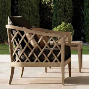 Canapé d'extérieur, villa haut de gamme en bois de teck, balcon, <span class=keywords><strong>jardin</strong></span>, cour, maison d'hôtel, chaise nordique de loisirs d'extérieur en bois massif - Product Image 2