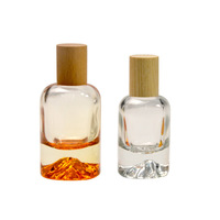 Botella de Perfume de Vidrio Volcánico de 50ml/30ml con Pulverizador, Tapa de Rosca de Plástico, Color de Alta Gama, Redonda, para Muestras de Aceites Esenciales para Mujer
