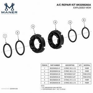 Kit de reparación de condensador de aire acondicionado MANER 8K0298260A compatible con Audi A4 A5 A8 Q5 S5, repuestos de aire acondicionado - Product Image 5