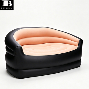 Canapé-lit gonflable portable bicolore à gonflage rapide, robuste, pour deux personnes, idéal pour les voyages, le camping, la <span class=keywords><strong>plage</strong></span>, le jardin et la cour. - Product Image 5