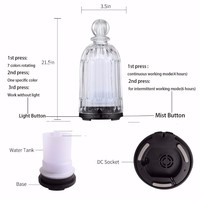 Diffuseur en verre en gros de Chine 120ml diffuseur d'huile essentielle d'humidificateur ultrasonique en verre pour le bureau à domicile