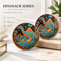 Pièce de monnaie en cuivre pur 999 de 5 oz, divers styles, série dinosaures, édition collector, couleur, haute relief, UV, 3D, gaufrée, cadeau